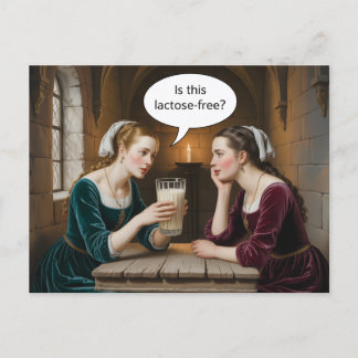 Surreale Frauen und Milch Ist dieses Lactose-frei? Postkarte