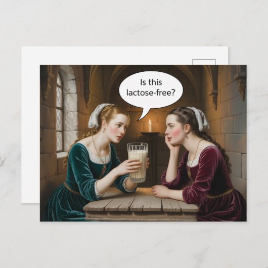 Surreale Frauen und Milch Ist dieses Lactose-frei? Postkarte (Vorne/Hinten)