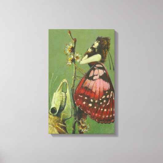 Surreale Gothic Moth and Fairy Leinwand (Vorderseite)