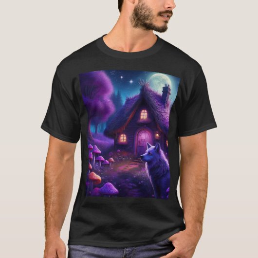 Surreale Hütte im Wald T-Shirt (Vorderseite)