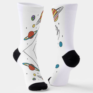 Surreale kosmische Leg- und Planetensocken Socken