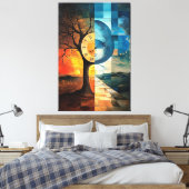 Surreale Kunstwerke aus Glas, Tag und Nacht Leinwanddruck (Insitu (Schlafzimmer))