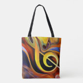 Surreale Musiknoten Ölgemälde Tasche (Rückseite)