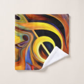 Surreale Musiknoten Rendition von Ölgemälden Badhandtuch Set (Waschlappen)