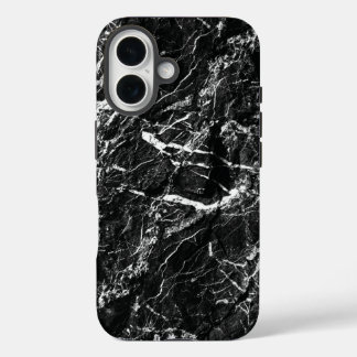 Surreale Natur-Fauxtextur aus schwarzem Stein iPhone 16 Hülle