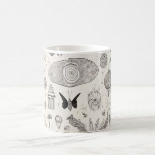 Surreale Natur-Skizzenmuster abstrakte künstlerisc Kaffeetasse