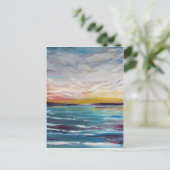 Surreale Ozeanwellen und Wolken Postkarte (Stehend Vorderseite)