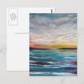 Surreale Ozeanwellen und Wolken Postkarte (Vorne/Hinten)
