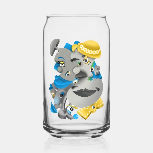 Surreale Rätsel Gesichter können Glass Dosenglas (Vorderseite)