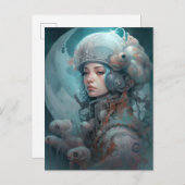 Surreale Science Fiction Frauen und Kreaturen Postkarte (Vorne/Hinten)