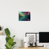 Surreale Stille: Spiegelungen des Ätherischen Sees Poster (Heimbüro)