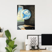 Surreale Traumlandschaft der flatternden Erde im R Poster (Heimbüro)