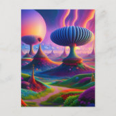 Surreale und absurde Landschaft mit seltsamen Ding Postkarte (Vorderseite)