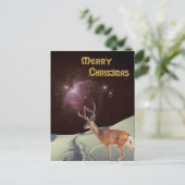 Surreale Weihnachtsrinder im Weltraum Postkarte (Stehend Vorderseite)