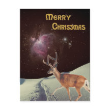 Surreale Weihnachtsrinder im Weltraum