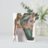 Surreale Zeit für Mode-Dame Collage Postkarte (Stehend Vorderseite)