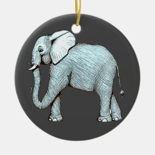 Surrealefant - Surrealer Elefant Illustration Keramik Ornament