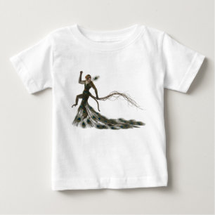 Surrealer Affe-Modell in Pfauenfeder-Go Baby T-shirt