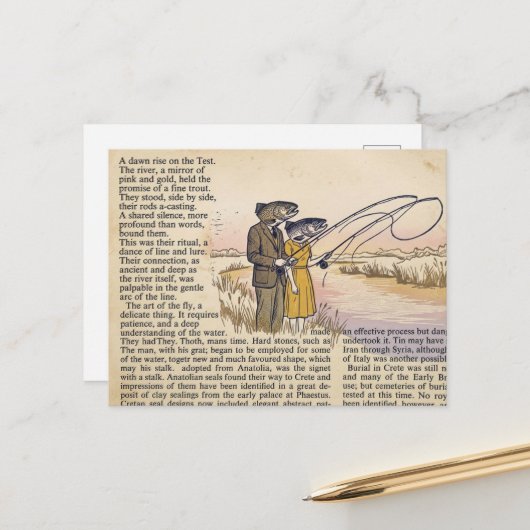 Surrealer Angelkolage Postkarte (Vorderseite/Rückseite Beispiel)