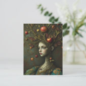 Surrealer Apfelbaum Frau Postkarte (Stehend Vorderseite)
