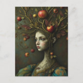 Surrealer Apfelbaum Frau Postkarte (Vorderseite)
