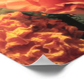 Surrealer Astronaut auf einem Blumenfeld Poster (Ecke)