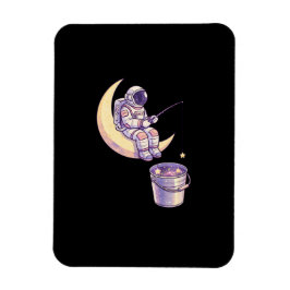 Surrealer Astronaut beim Sternfischen Wandkunst - Magnet