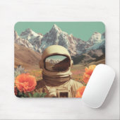 Surrealer Astronaut im Blumenfeld Mousepad (Mit Mouse)