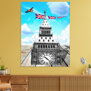 Surrealer Big Ben, London / Britische Kunst Leinwanddruck