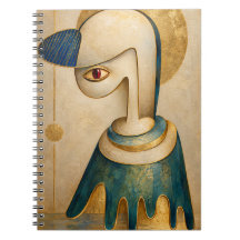 Surrealer blau-goldener Spiralblock