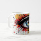 Surrealer Blick-Splash Kaffeetasse (Vorderseite Links)
