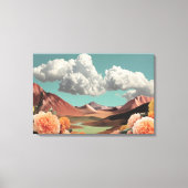 Surrealer Blumenberg mit dramatischen Wolken Leinwanddruck (Vorderseite)