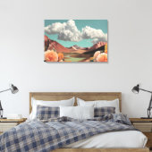 Surrealer Blumenberg mit dramatischen Wolken Leinwanddruck (Insitu (Schlafzimmer))