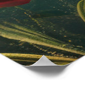 Surrealer Blumenmondporträt Poster (Ecke)