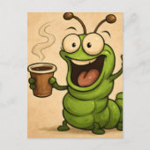surrealer Cartoon-Stil gegenüber koffeinierter Rau Postkarte (Vorderseite)