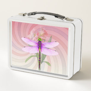 Surrealer „Cool 60er Jahre Theme Dragon Fly“ Metall Brotdose