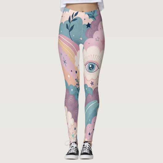 Surrealer Dreamcore-Textur – Nahtloses Ätherisches Leggings (Vorderseite)