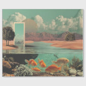 Surrealer Eingang in der Wüste mit Unterwasser Geschenkpapier (Flach)