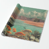 Surrealer Eingang in der Wüste mit Unterwasser Geschenkpapier (Ungerollt)