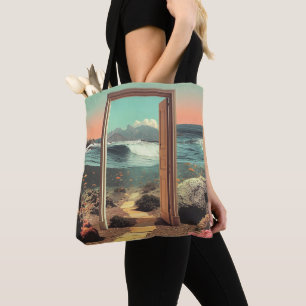 Surrealer Eingang zum Ozean mit Korallenriff Tasche
