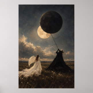 Surrealer Fantasy-Kunst zur Sonnenfinsternis Poster