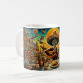 Surrealer Fiesta-Skelett-Gitarrist Kaffee Kaffeetasse (Vorderseite Links)