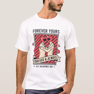 Surrealer "Für immer Dein"-Paar mit Herz-Köpfen T-Shirt