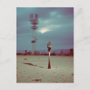 Surrealer Gabelzweig in der Wüste Postkarte