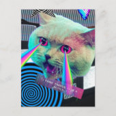 Surrealer Glitch-Katzen-Collage Postkarte (Vorderseite)