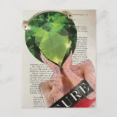 Surrealer grüner Edelstein-Damen-Collage  Postkarte (Vorderseite)