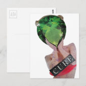 Surrealer grüner Edelstein-Damen-Collage Postkarte (Vorne/Hinten)