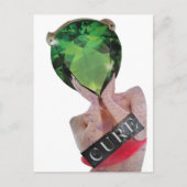 Surrealer grüner Edelstein-Damen-Collage Postkarte (Vorderseite)