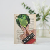 Surrealer grüner Edelstein-Damen-Collage  Postkarte (Stehend Vorderseite)