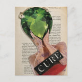 Surrealer grüner Edelstein-Damen-Collage  Postkarte (Vorderseite)